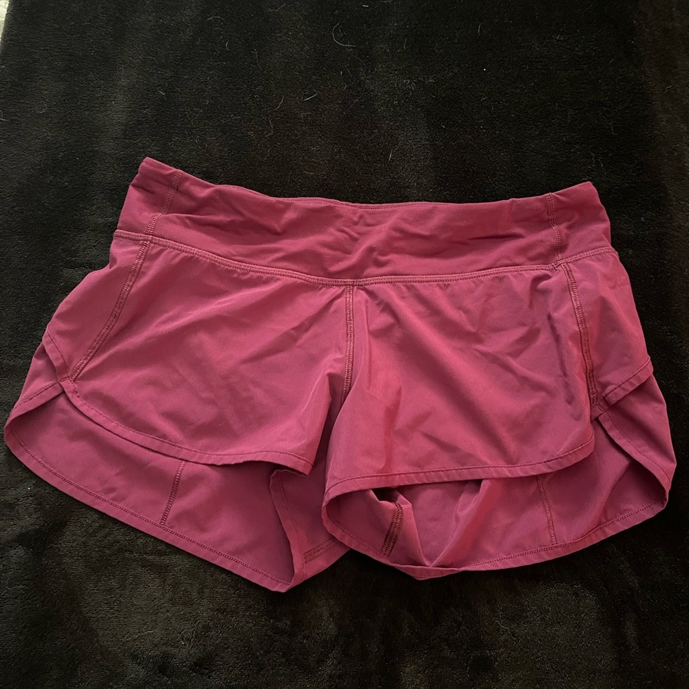 Maroon lululemon speed shorts